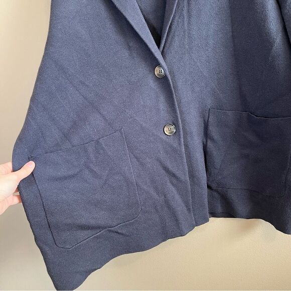 ✨ Ann Taylor Women’s Navy Blue Sweater Blazer XXL - Picture 4 of 11